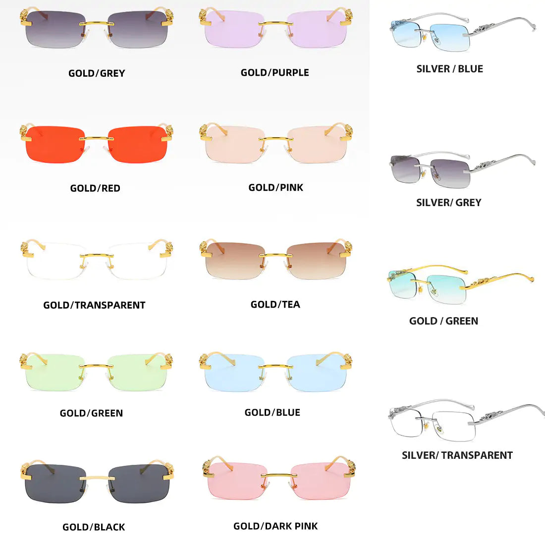 Randlose quadratische Sonnenbrille