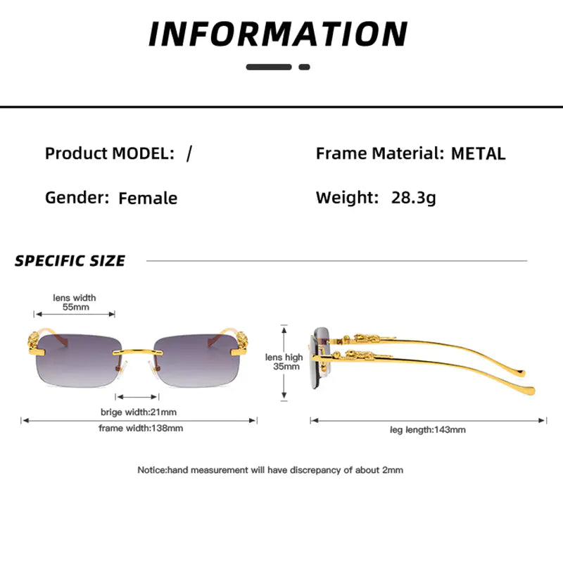 Randlose quadratische Sonnenbrille