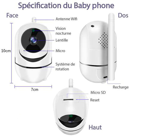 Audio- und Video-Babyphone 720P HD